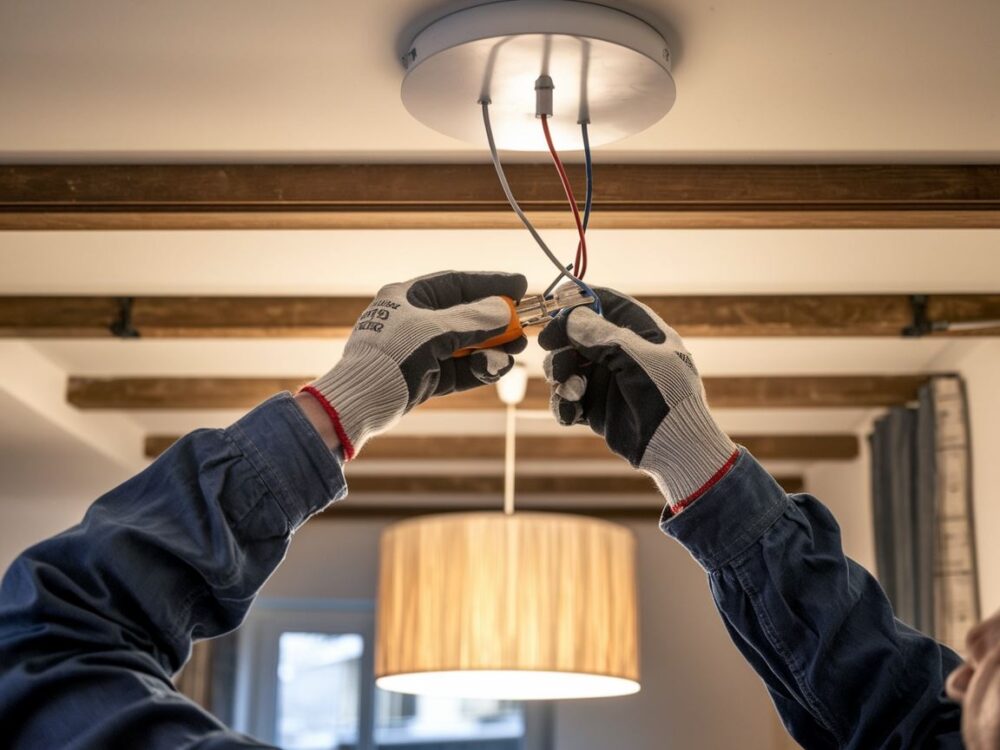 Kolorowe przewody elektryczne lampa sufitowa