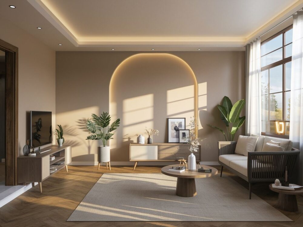 aranżacja światła w salonie