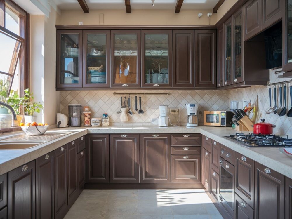 blat kuchenny do brązowych mebli