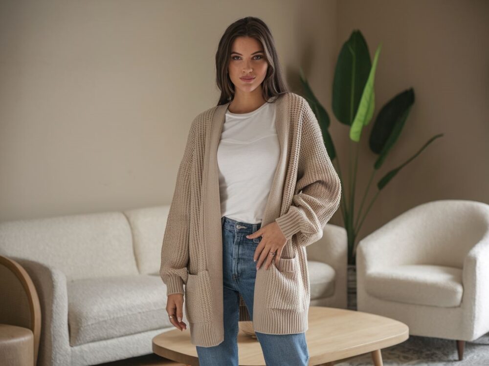 casual stylizacja z kardiganem