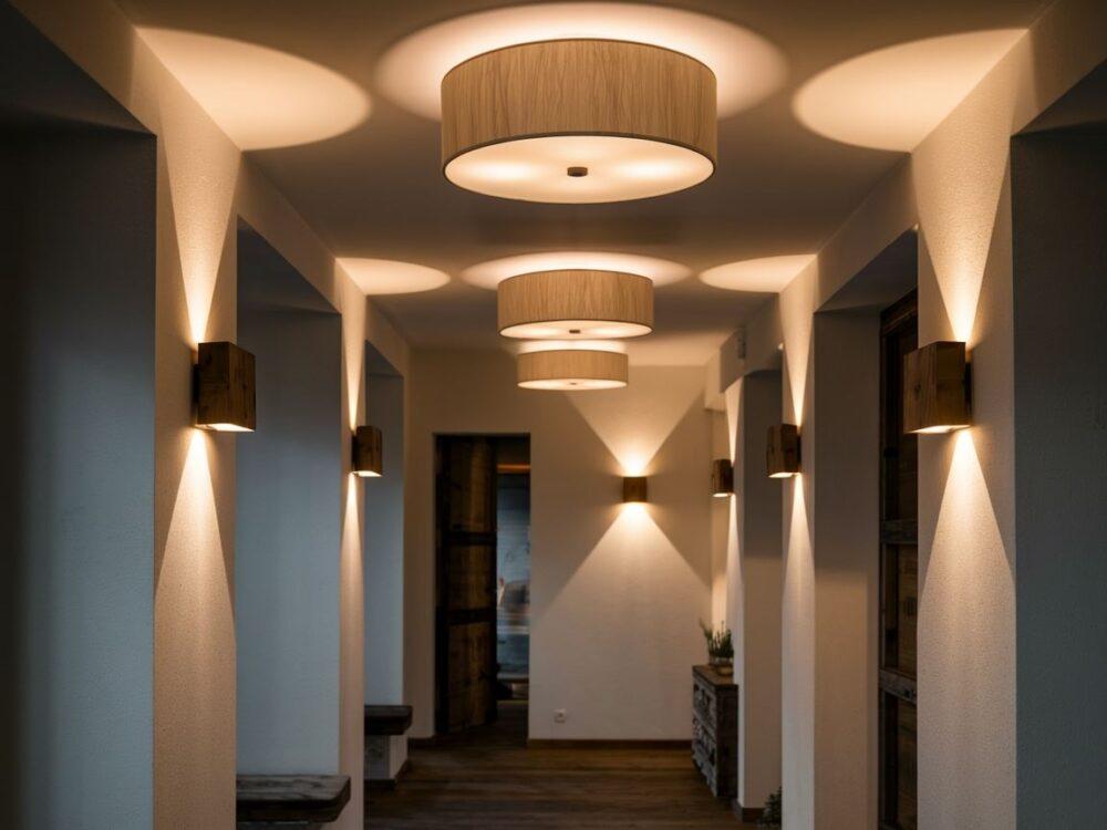 ciepłe światło w korytarzu