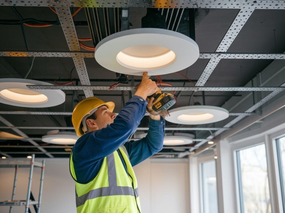 instalacja oświetlenia LED w suficie