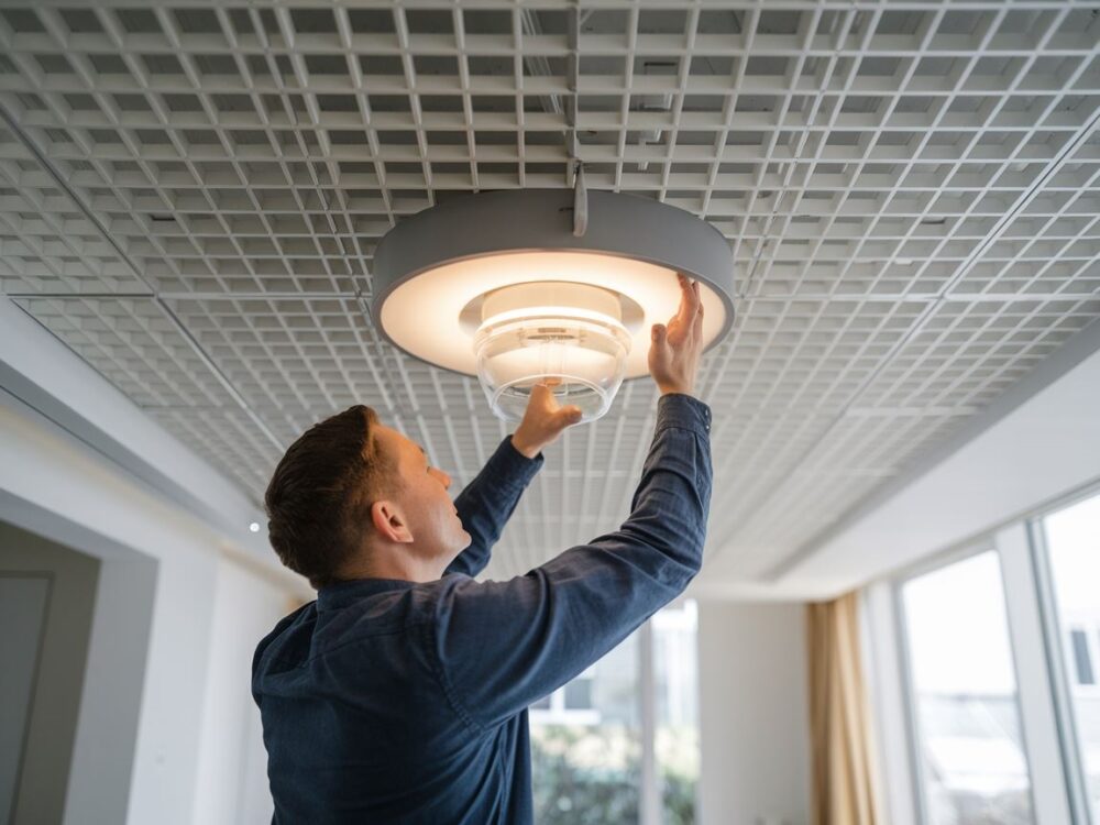 instalacja oświetlenia sufitowego