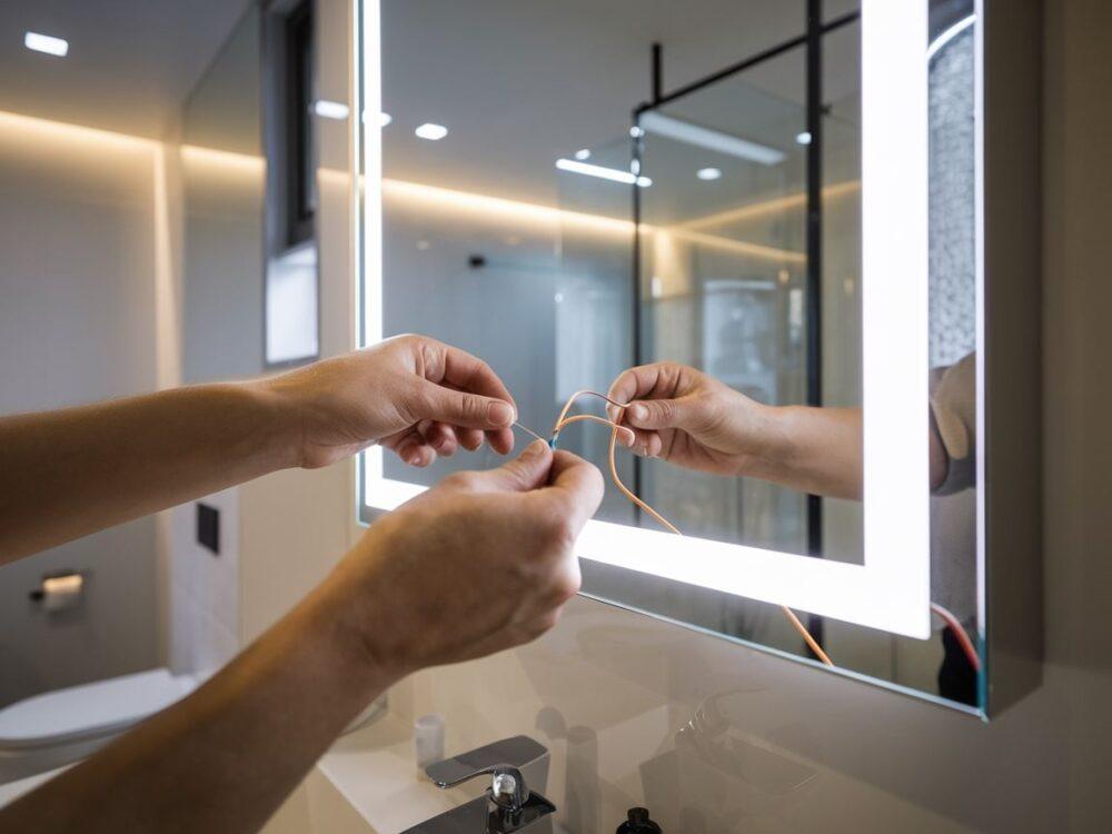 montaż lustra łazienkowego