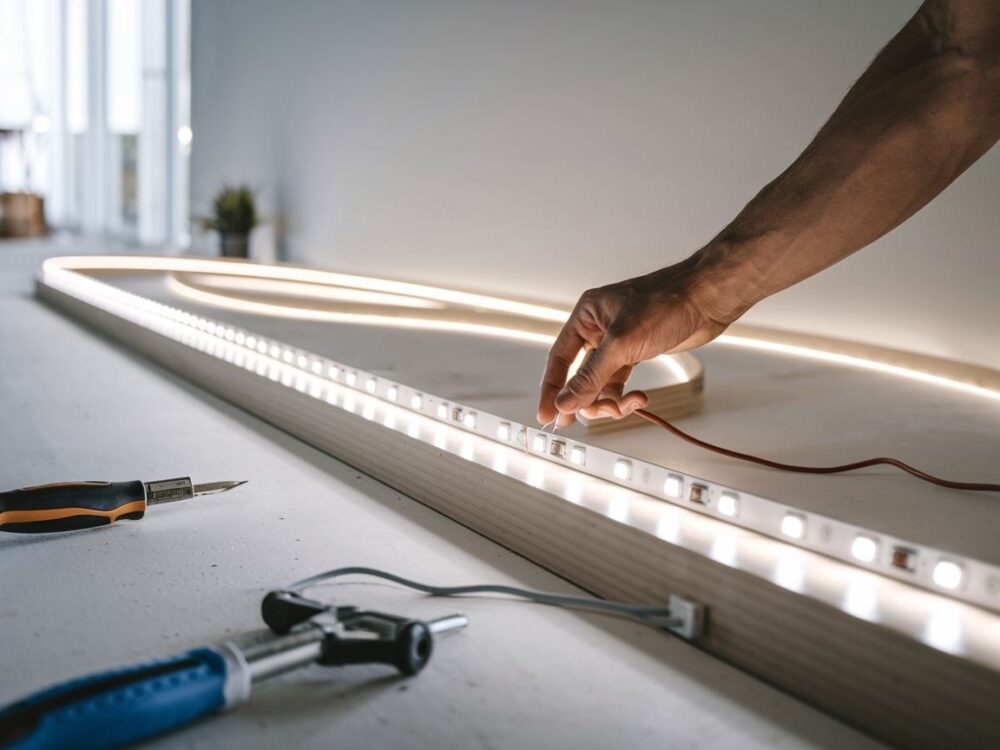 montaż przewodów LED