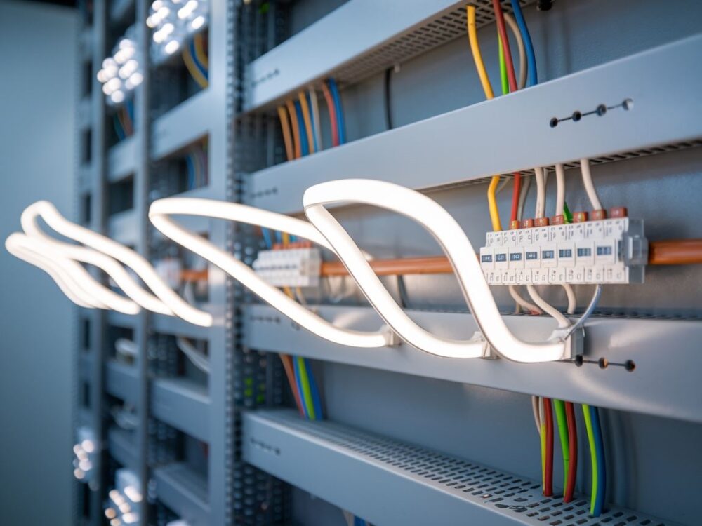 panel elektryczny z oprawami LED