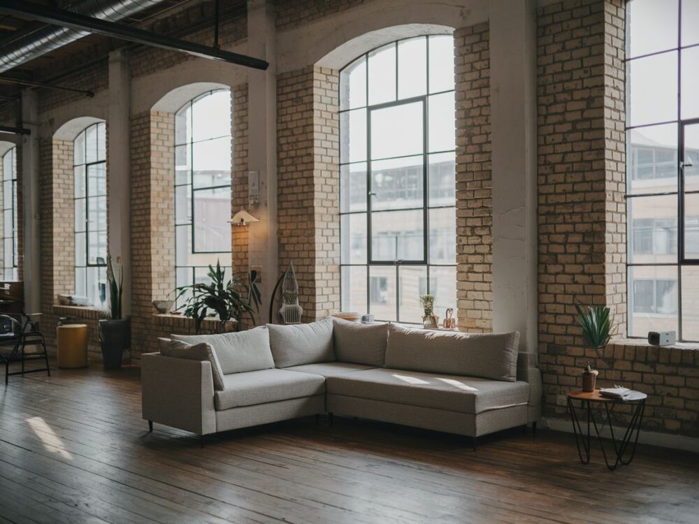 sofa w stylu industrialnym