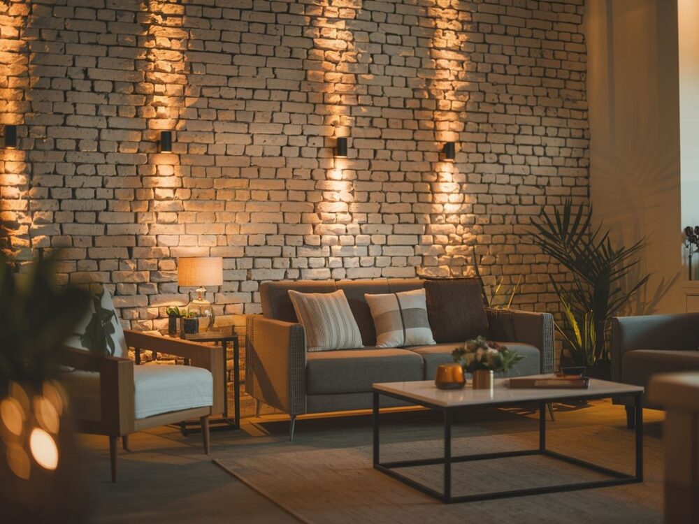 światło na ceglanej powierzchni