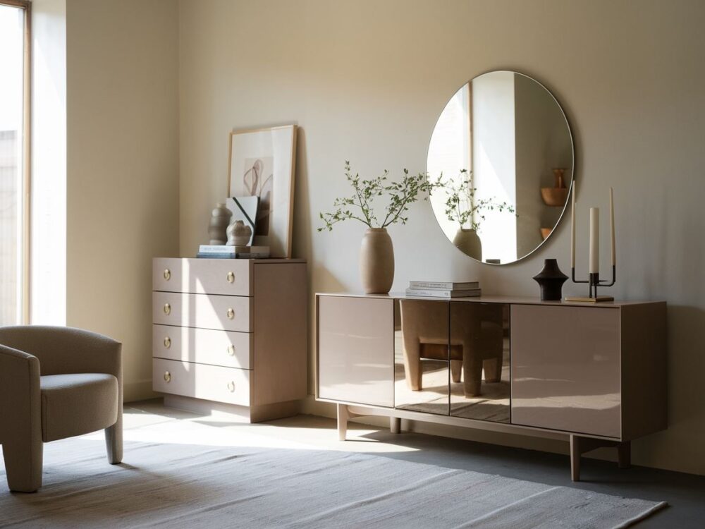 ustawienie komód przy ścianie